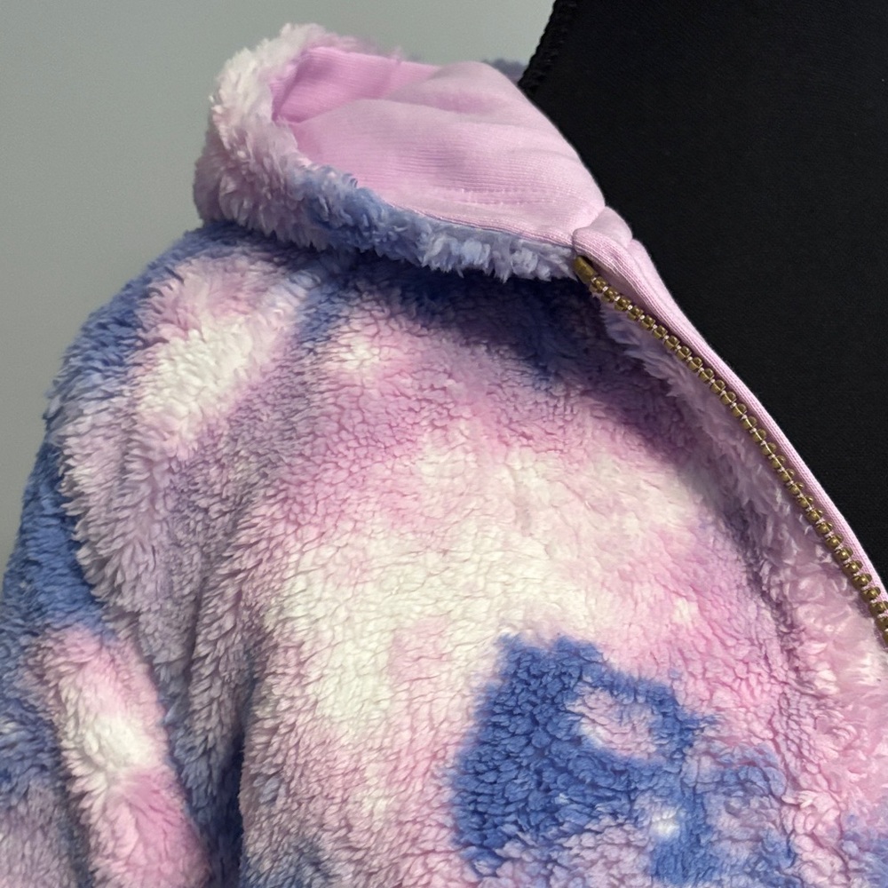 Lands’ End Lavender Zip-Up Hoodie Reversible cozy faux- Fur XXL - Girls - Picture 12 of 16